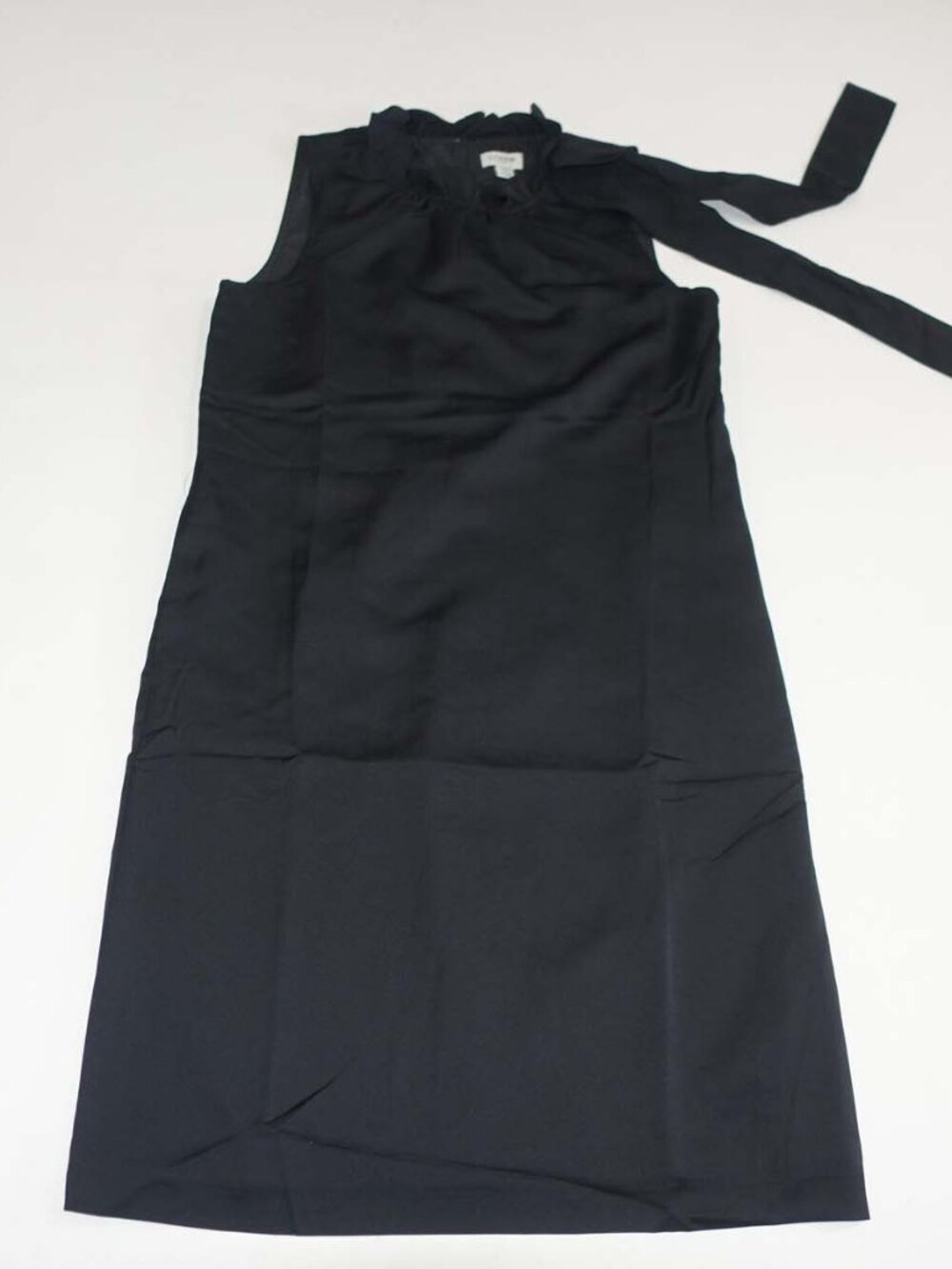 J. Crew Women's Sleeveless Bow Neck Sheath Dress Size 00 NWT Black Sleeveless